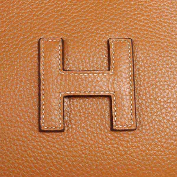 High Quality Hermes Jige Large Clutch Handbag Light Coffee 1053 Replica - Click Image to Close